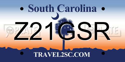 Z21GSR South Carolina License Plate