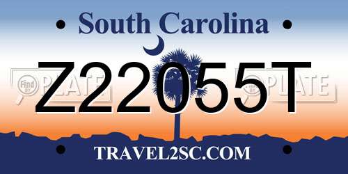 Z22055T South Carolina License Plate
