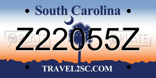 Z22055Z South Carolina License Plate
