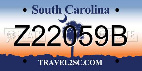 Z22059B South Carolina License Plate