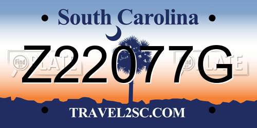 Z22077G South Carolina License Plate
