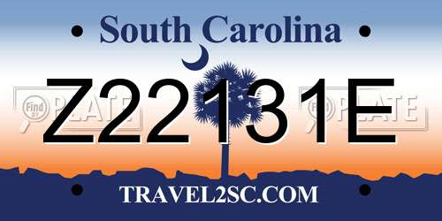 Z22131E South Carolina License Plate