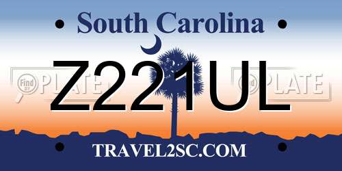 Z221UL South Carolina License Plate