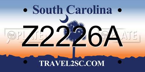 Z2226A South Carolina License Plate