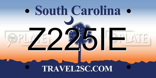 Z225IE South Carolina License Plate