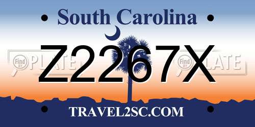 Z2267X South Carolina License Plate