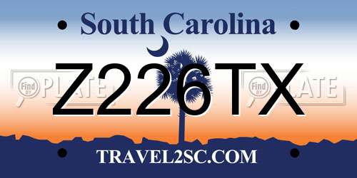 Z226TX South Carolina License Plate