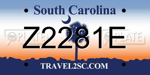 Z2281E South Carolina License Plate