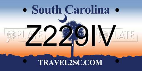 Z229IV South Carolina License Plate