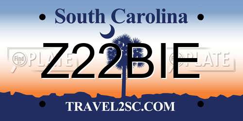 Z22BIE South Carolina License Plate