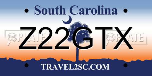 Z22GTX South Carolina License Plate
