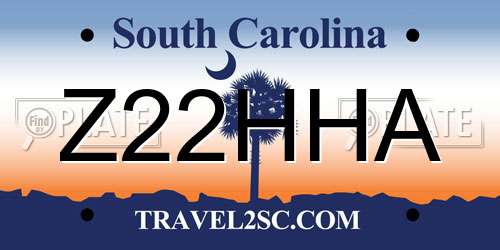 Z22HHA South Carolina License Plate