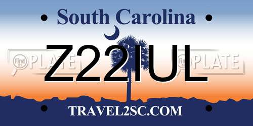 Z22IUL South Carolina License Plate