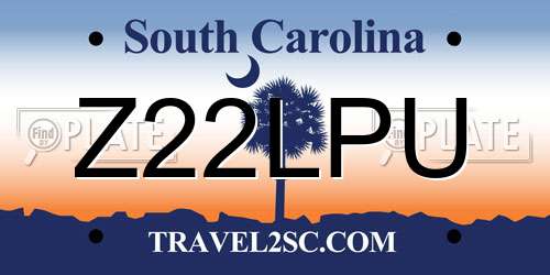 Z22LPU South Carolina License Plate
