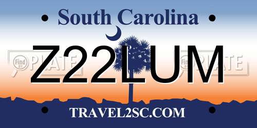 Z22LUM South Carolina License Plate