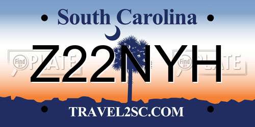 Z22NYH South Carolina License Plate