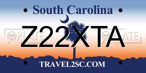 Z22XTA South Carolina License Plate