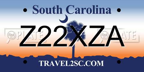 Z22XZA South Carolina License Plate