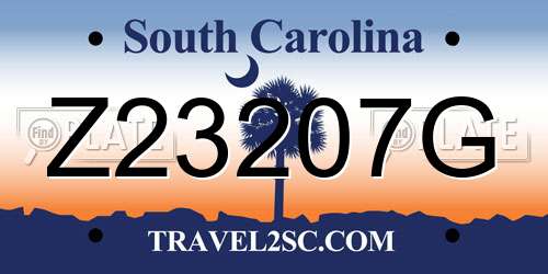 Z23207G South Carolina License Plate