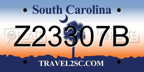 Z23307B South Carolina License Plate