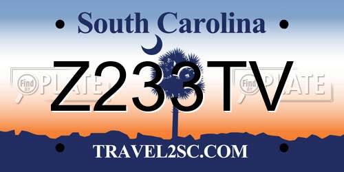 Z233TV South Carolina License Plate