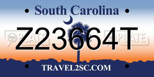 Z23664T South Carolina License Plate