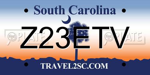 Z23ETV South Carolina License Plate