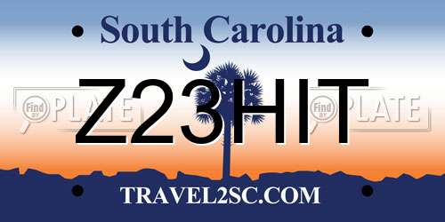 Z23HIT South Carolina License Plate