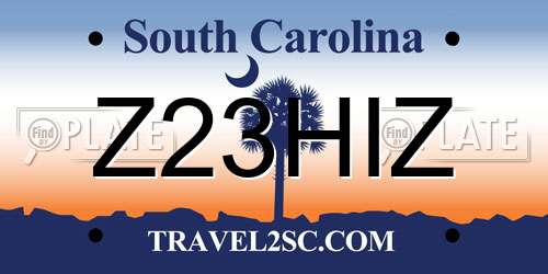 Z23HIZ South Carolina License Plate