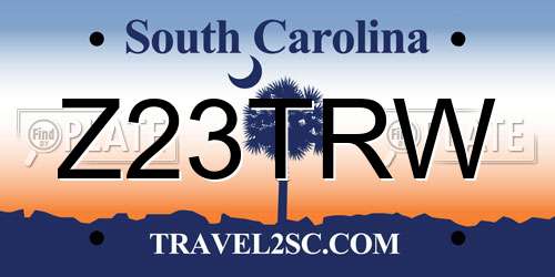 Z23TRW South Carolina License Plate