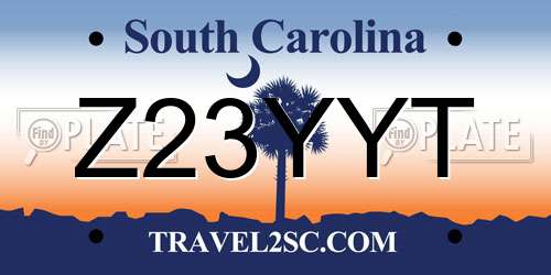 Z23YYT South Carolina License Plate