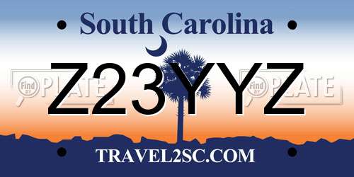 Z23YYZ South Carolina License Plate