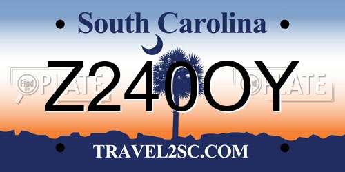 Z240OY South Carolina License Plate