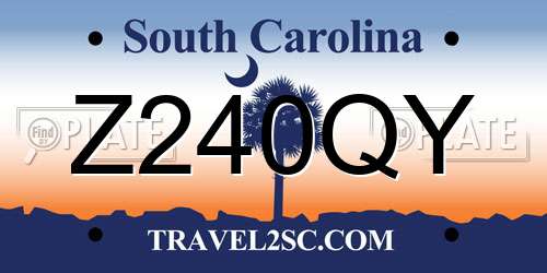 Z240QY South Carolina License Plate