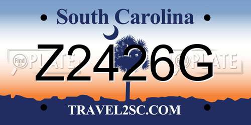 Z2426G South Carolina License Plate