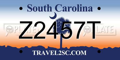 Z2457T South Carolina License Plate