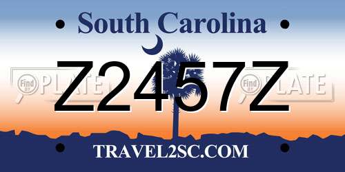 Z2457Z South Carolina License Plate