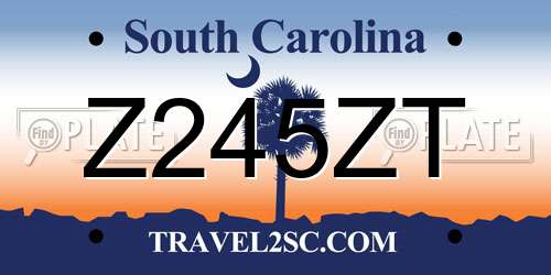 Z245ZT South Carolina License Plate