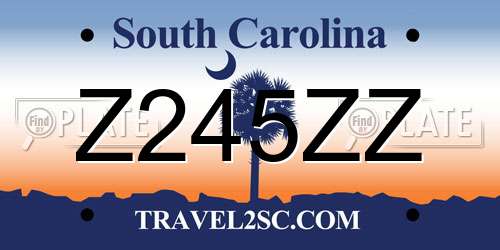 Z245ZZ South Carolina License Plate