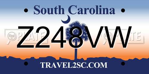 Z248VW South Carolina License Plate