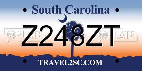 Z248ZT South Carolina License Plate