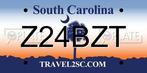 Z24BZT South Carolina License Plate