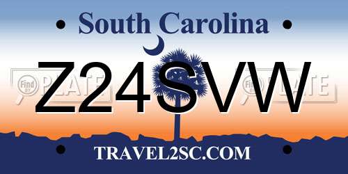 Z24SVW South Carolina License Plate