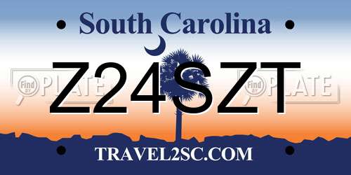 Z24SZT South Carolina License Plate