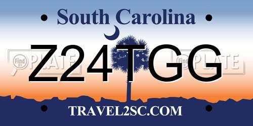 Z24TGG South Carolina License Plate
