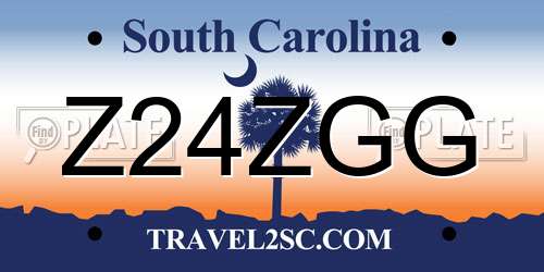 Z24ZGG South Carolina License Plate