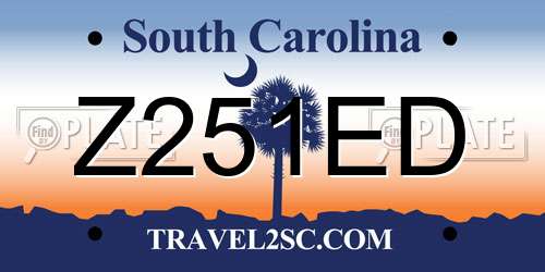 Z251ED South Carolina License Plate