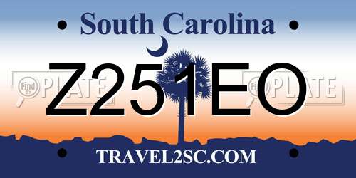 Z251EO South Carolina License Plate