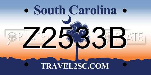 Z2533B South Carolina License Plate