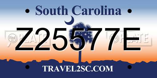 Z25577E South Carolina License Plate